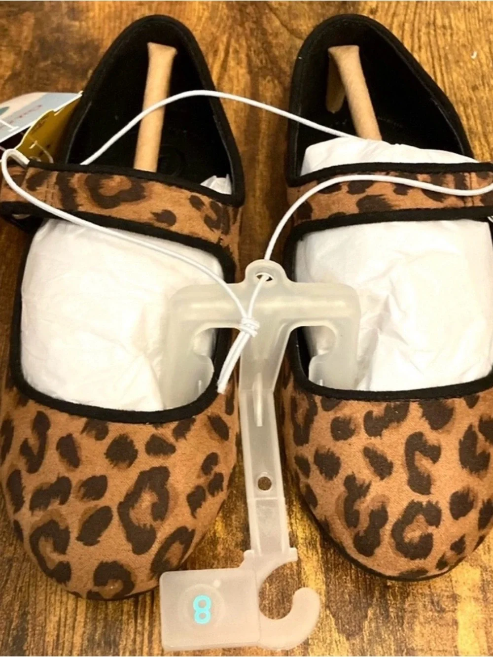 Toddler Addy Ballet Flats - Cat & Jack™ Tan animal print  Size 8T new